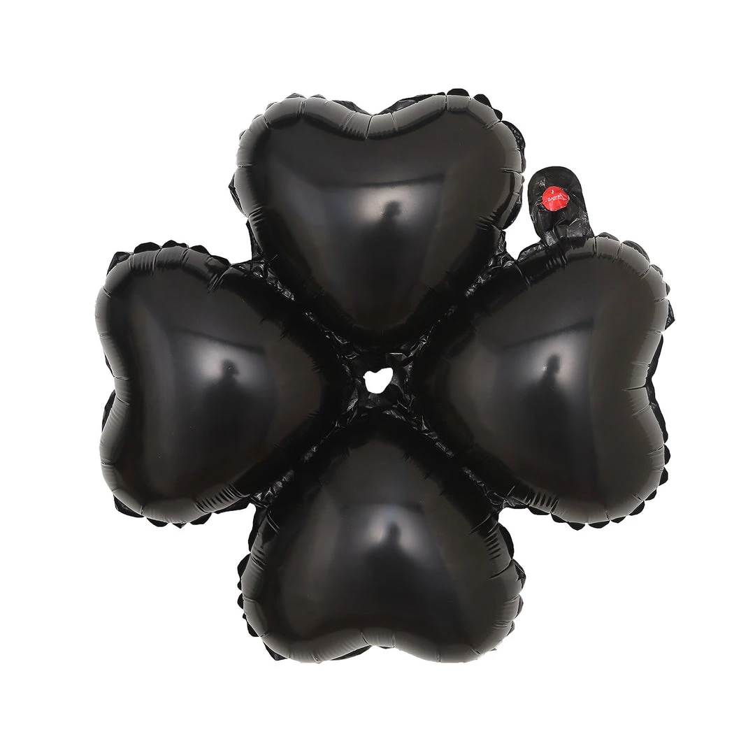 HIER_3213 10 Pack | 15" Shiny Black Four Leaf Clover Shaped Mylar Foil Balloons Big Event Backdrops & Décor 1 HIER_3213 10 Pack | 15" Shiny Black Four Leaf Clover Shaped Mylar Foil Balloons Big Event Backdrops & Décor