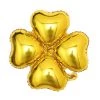 HIER_3213 Big Event Backdrops & Décor 10 Pack | 15" Shiny Gold Four Leaf Clover Shaped Mylar Foil Balloons