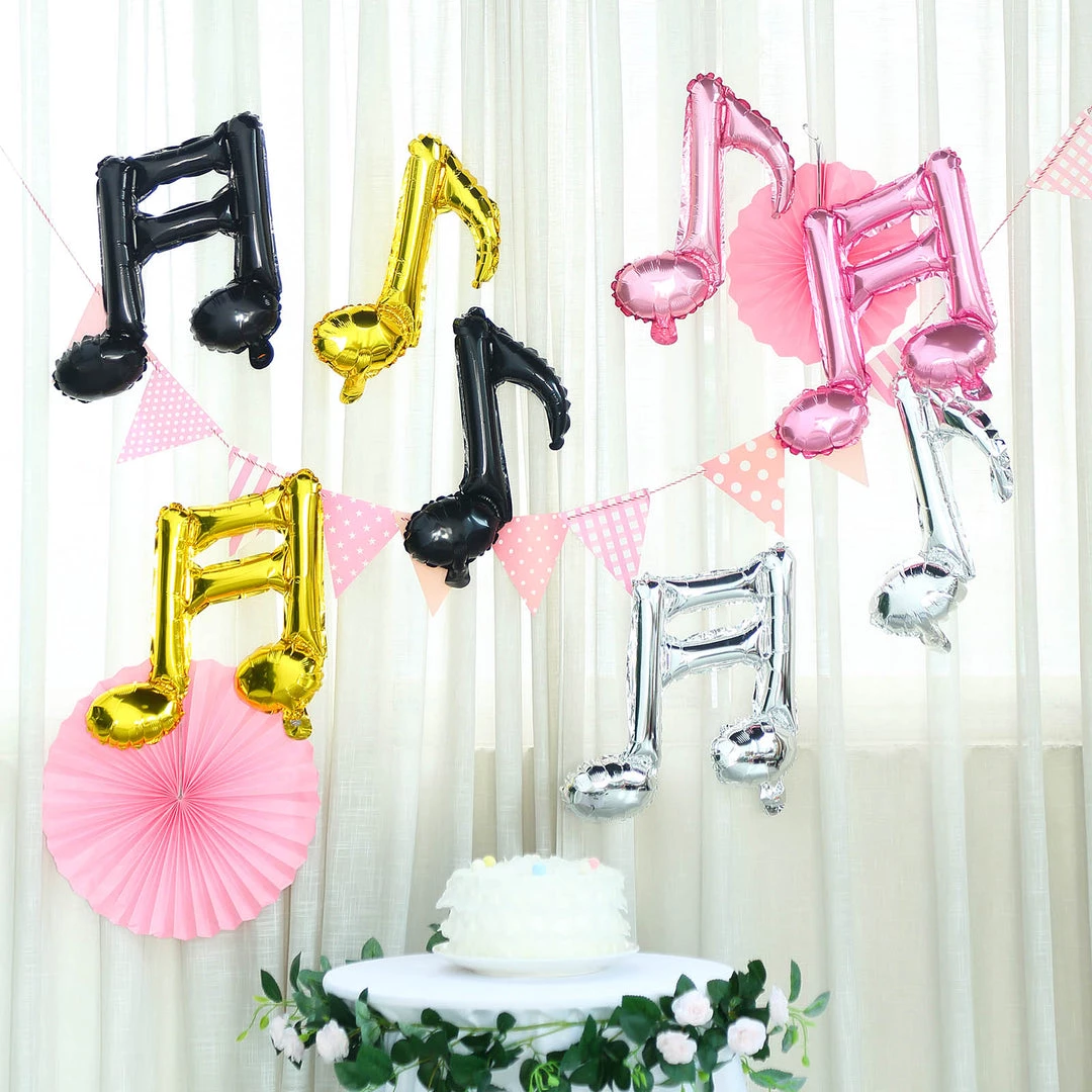 HIER_3213 6 Pack | Rose Gold Single & Double Music Note Mylar Foil Balloons Big Event Backdrops & Décor 9 HIER_3213 6 Pack | Rose Gold Single & Double Music Note Mylar Foil Balloons Big Event Backdrops & Décor