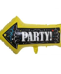 HIER_3213 2 Pack | 30" Reusable Party This Way Arrow Sign Mylar Foil Balloons Big Event Backdrops & Décor 25 HIER_3213 2 Pack | 30