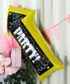 HIER_3213 2 Pack | 30" Reusable Party This Way Arrow Sign Mylar Foil Balloons Big Event Backdrops & Décor 20 HIER_3213 2 Pack | 30