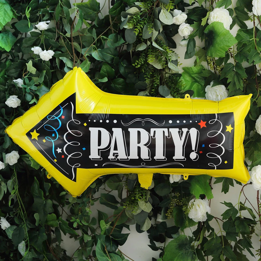 HIER_3213 2 Pack | 30" Reusable Party This Way Arrow Sign Mylar Foil Balloons Big Event Backdrops & Décor 10 HIER_3213 2 Pack | 30" Reusable Party This Way Arrow Sign Mylar Foil Balloons Big Event Backdrops & Décor