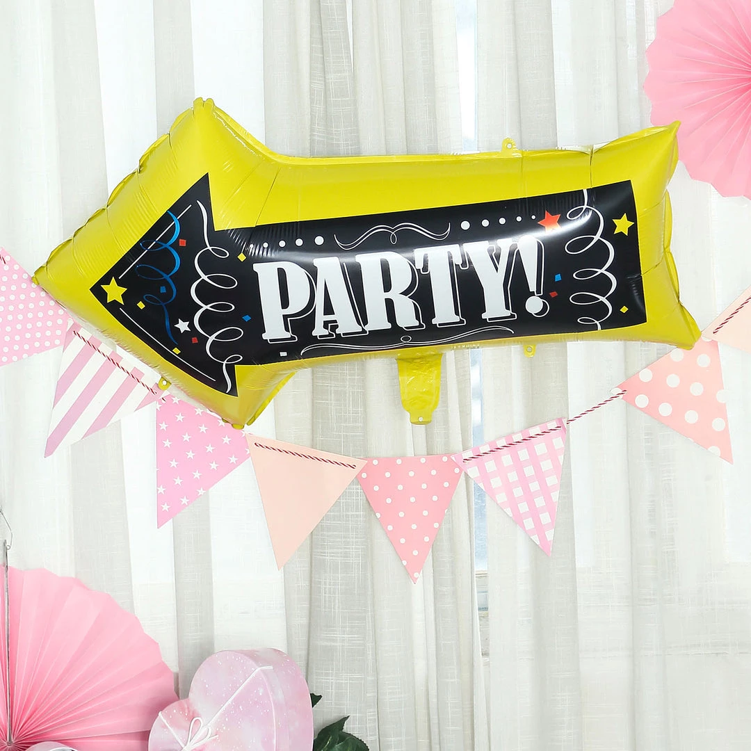 HIER_3213 2 Pack | 30" Reusable Party This Way Arrow Sign Mylar Foil Balloons Big Event Backdrops & Décor 6 HIER_3213 2 Pack | 30" Reusable Party This Way Arrow Sign Mylar Foil Balloons Big Event Backdrops & Décor