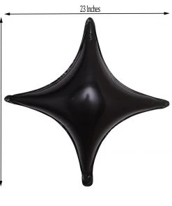 HIER_3213 Big Event Backdrops & Décor 3 Pack | 23" Shiny Black Quadrangle Star Mylar Foil Helium Air Balloon 11 HIER_3213 Big Event Backdrops & Décor 3 Pack | 23