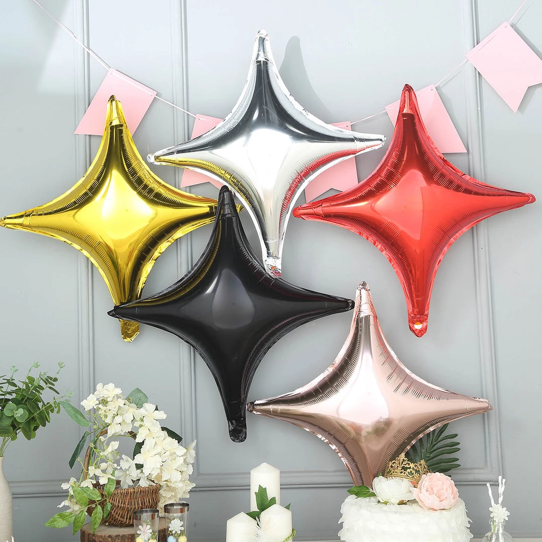 HIER_3213 3 Pack | 23" Shiny Gold Quadrangle Star Mylar Foil Helium Air Balloon Big Event Backdrops & Décor 2 HIER_3213 3 Pack | 23" Shiny Gold Quadrangle Star Mylar Foil Helium Air Balloon Big Event Backdrops & Décor