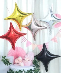 HIER_3213 3 Pack | 23" Shiny Gold Quadrangle Star Mylar Foil Helium Air Balloon Big Event Backdrops & Décor 15 HIER_3213 3 Pack | 23