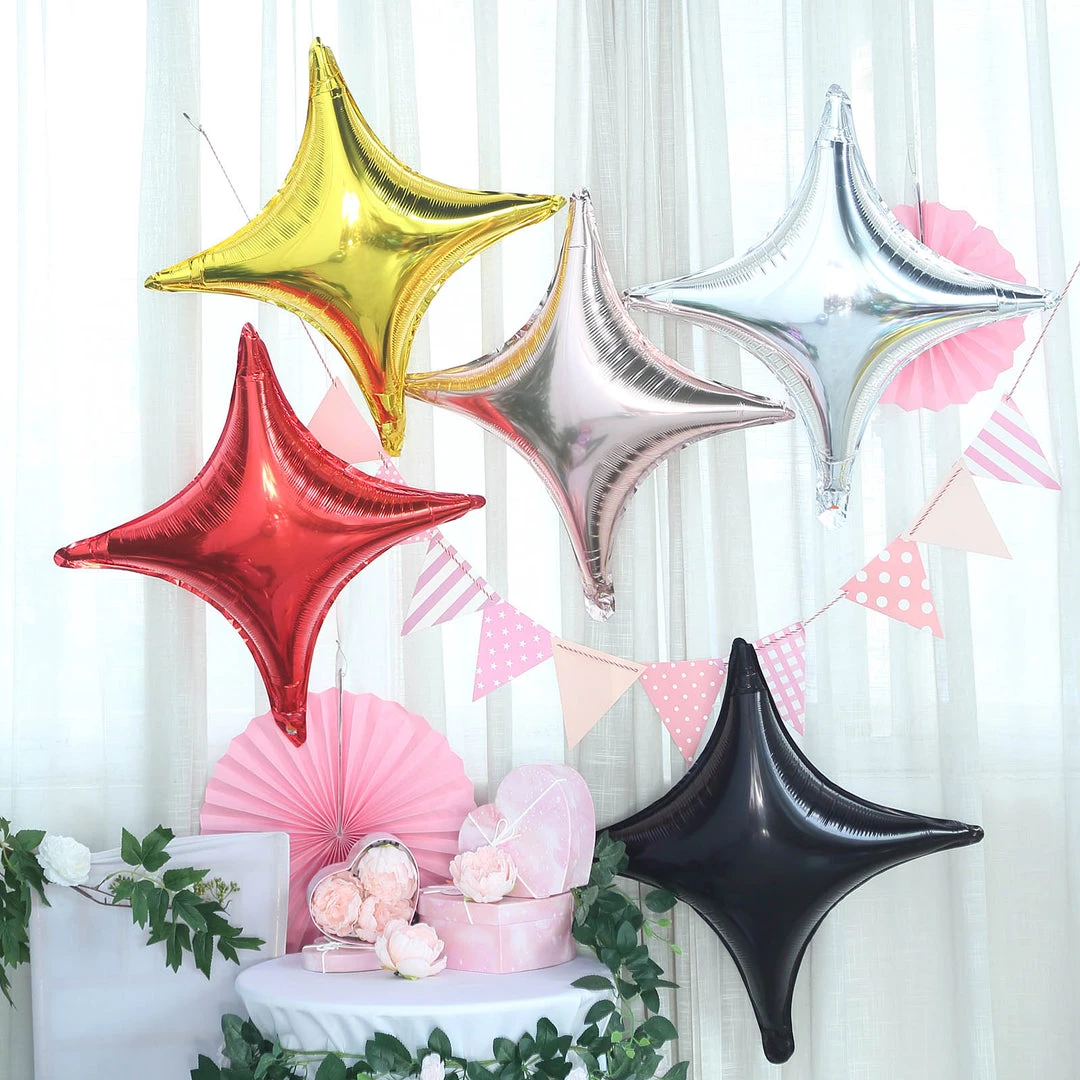 HIER_3213 3 Pack | 23" Shiny Gold Quadrangle Star Mylar Foil Helium Air Balloon Big Event Backdrops & Décor 7 HIER_3213 3 Pack | 23" Shiny Gold Quadrangle Star Mylar Foil Helium Air Balloon Big Event Backdrops & Décor
