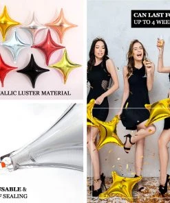 HIER_3213 3 Pack | 23" Shiny Gold Quadrangle Star Mylar Foil Helium Air Balloon Big Event Backdrops & Décor 12 HIER_3213 3 Pack | 23