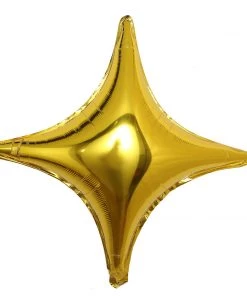 HIER_3213 3 Pack | 23" Shiny Gold Quadrangle Star Mylar Foil Helium Air Balloon Big Event Backdrops & Décor