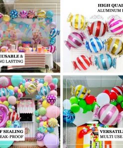 HIER_3213 5 Pack | 13" Candy Striped Swirl Print Mylar Foil Helium/Air Balloons 21 HIER_3213 5 Pack | 13