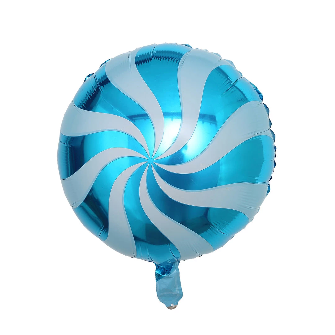 HIER_3213 5 Pack | 13" Candy Striped Swirl Print Mylar Foil Helium/Air Balloons 15 HIER_3213 5 Pack | 13" Candy Striped Swirl Print Mylar Foil Helium/Air Balloons