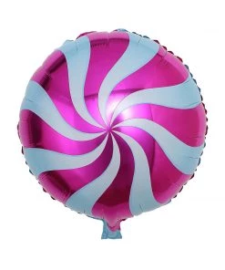 HIER_3213 5 Pack | 13" Candy Striped Swirl Print Mylar Foil Helium/Air Balloons 33 HIER_3213 5 Pack | 13
