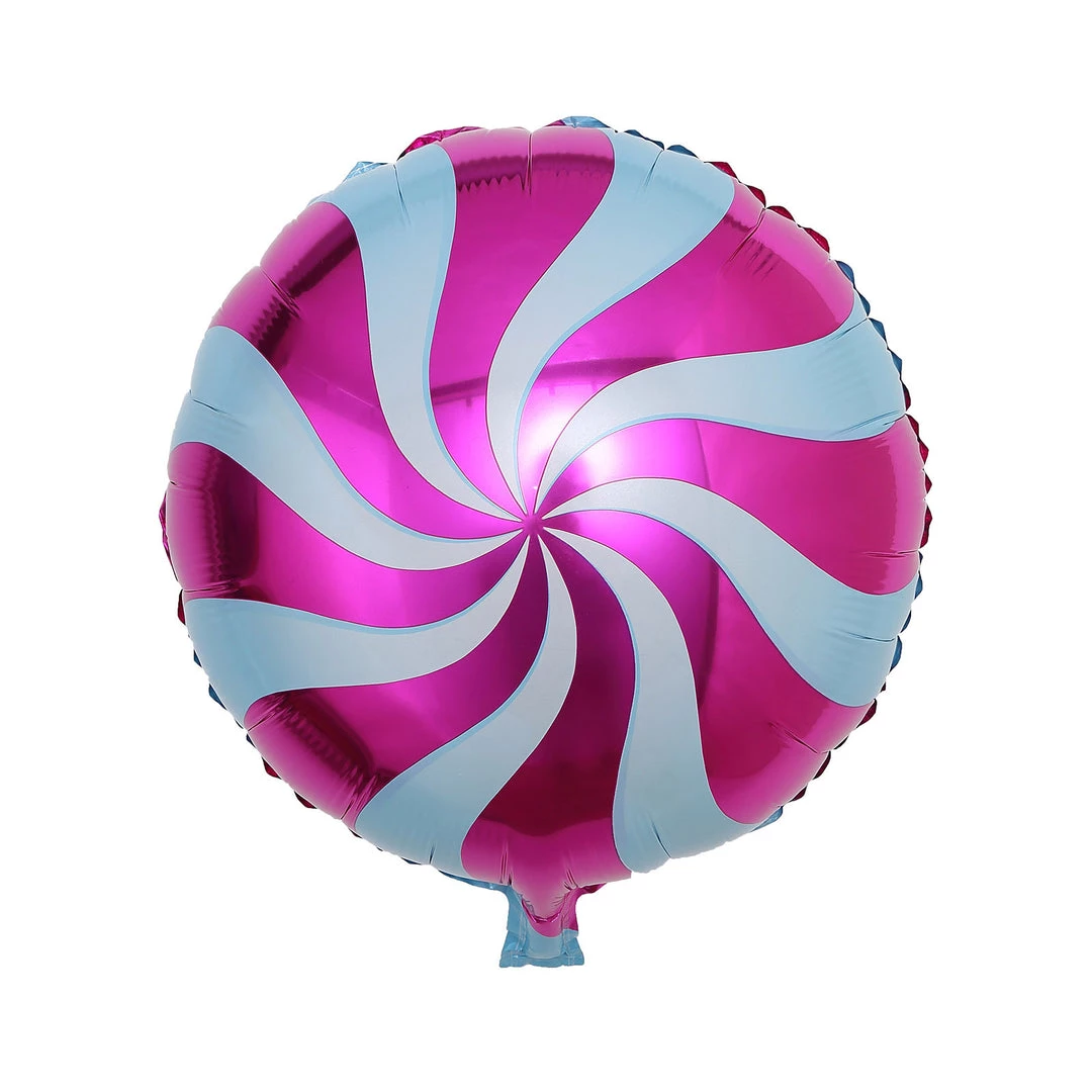 HIER_3213 5 Pack | 13" Candy Striped Swirl Print Mylar Foil Helium/Air Balloons 16 HIER_3213 5 Pack | 13" Candy Striped Swirl Print Mylar Foil Helium/Air Balloons