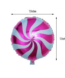 HIER_3213 5 Pack | 13" Candy Striped Swirl Print Mylar Foil Helium/Air Balloons 20 HIER_3213 5 Pack | 13