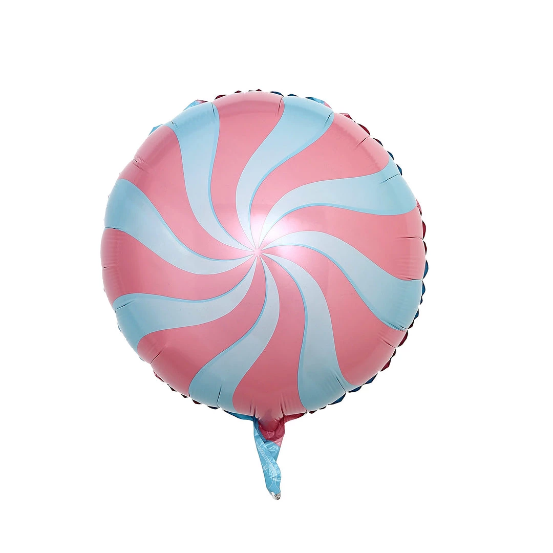 HIER_3213 5 Pack | 13" Candy Striped Swirl Print Mylar Foil Helium/Air Balloons 14 HIER_3213 5 Pack | 13" Candy Striped Swirl Print Mylar Foil Helium/Air Balloons
