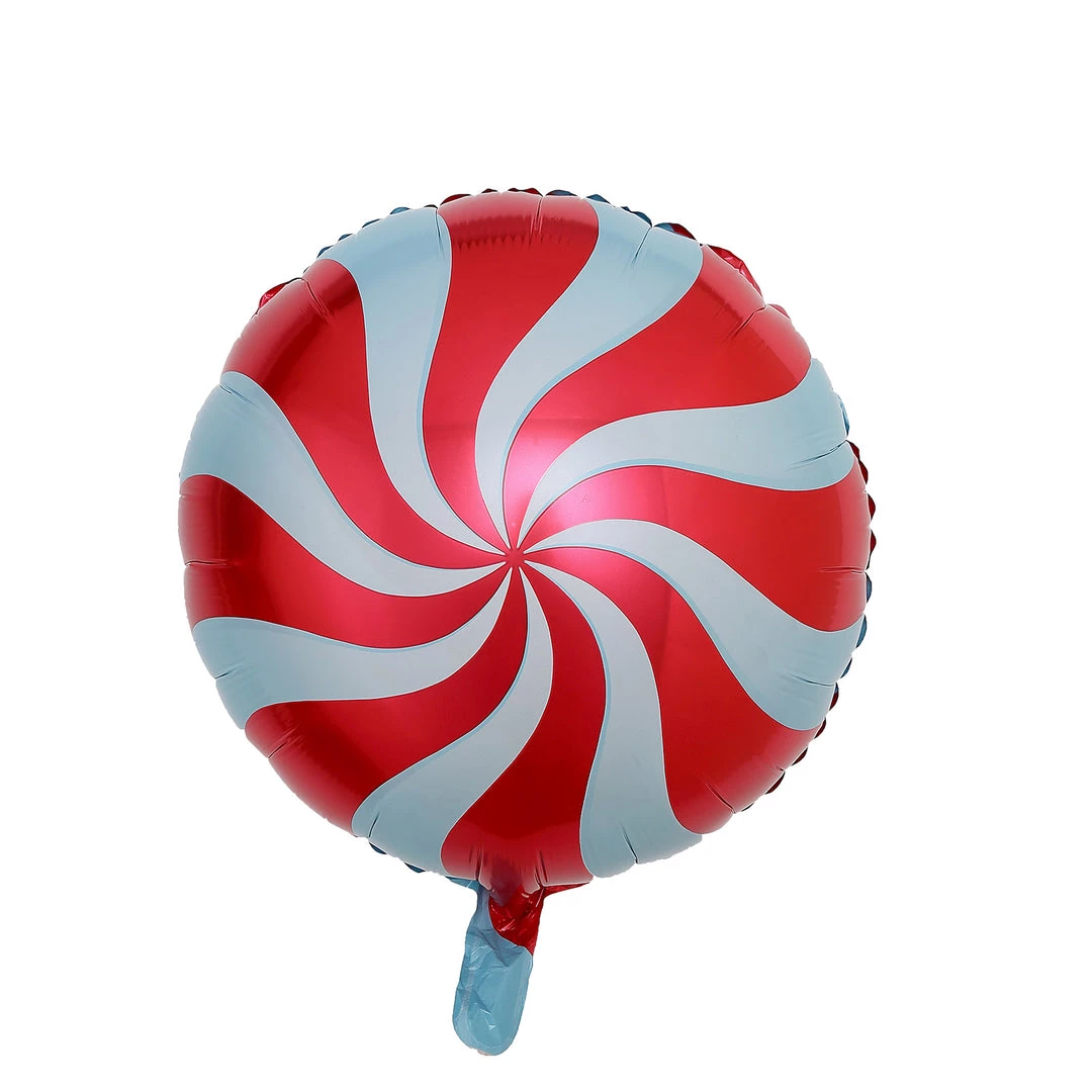 HIER_3213 5 Pack | 13" Candy Striped Swirl Print Mylar Foil Helium/Air Balloons 18 HIER_3213 5 Pack | 13" Candy Striped Swirl Print Mylar Foil Helium/Air Balloons