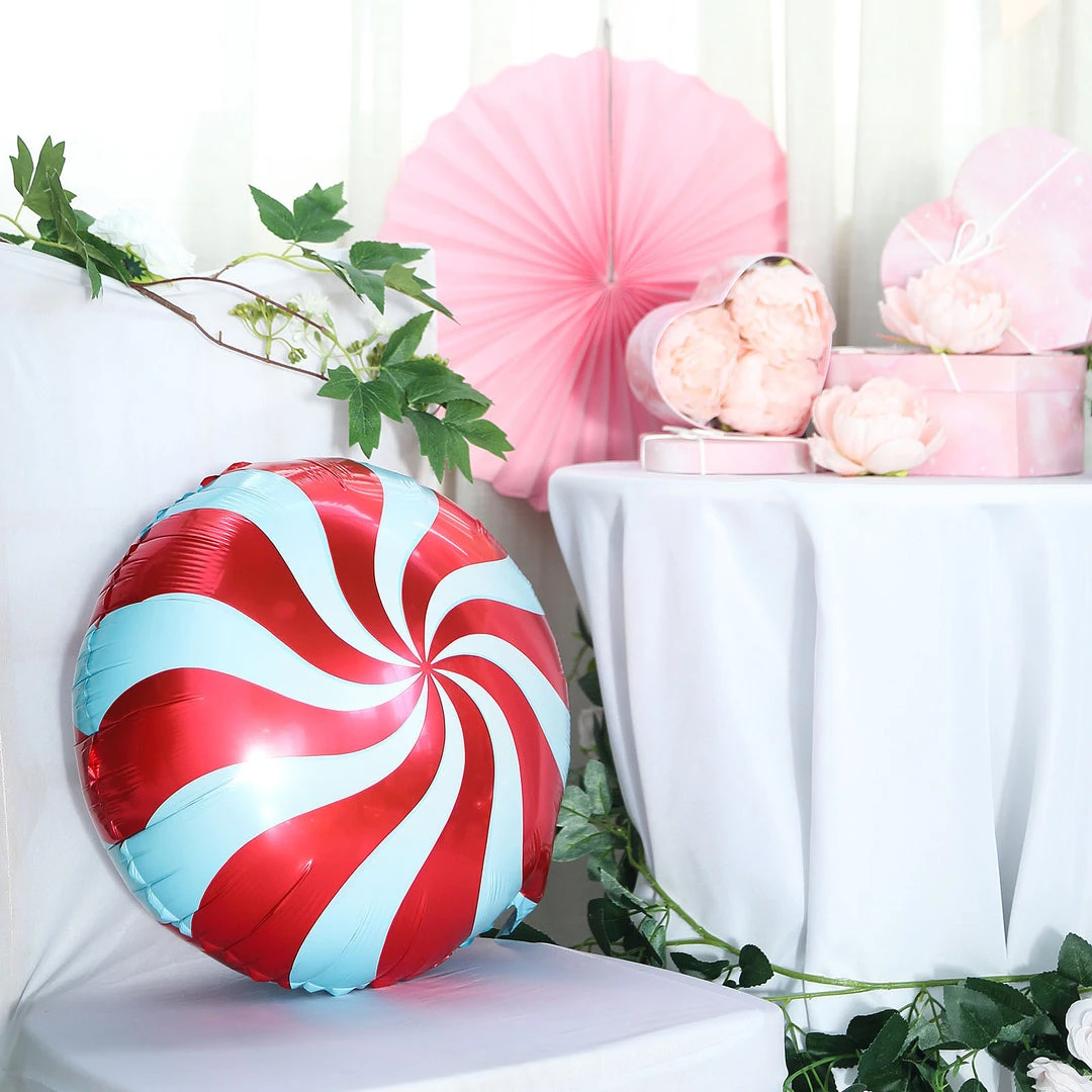 HIER_3213 5 Pack | 13" Candy Striped Swirl Print Mylar Foil Helium/Air Balloons 9 HIER_3213 5 Pack | 13" Candy Striped Swirl Print Mylar Foil Helium/Air Balloons