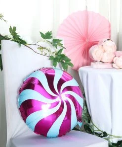 HIER_3213 5 Pack | 13" Candy Striped Swirl Print Mylar Foil Helium/Air Balloons 28 HIER_3213 5 Pack | 13