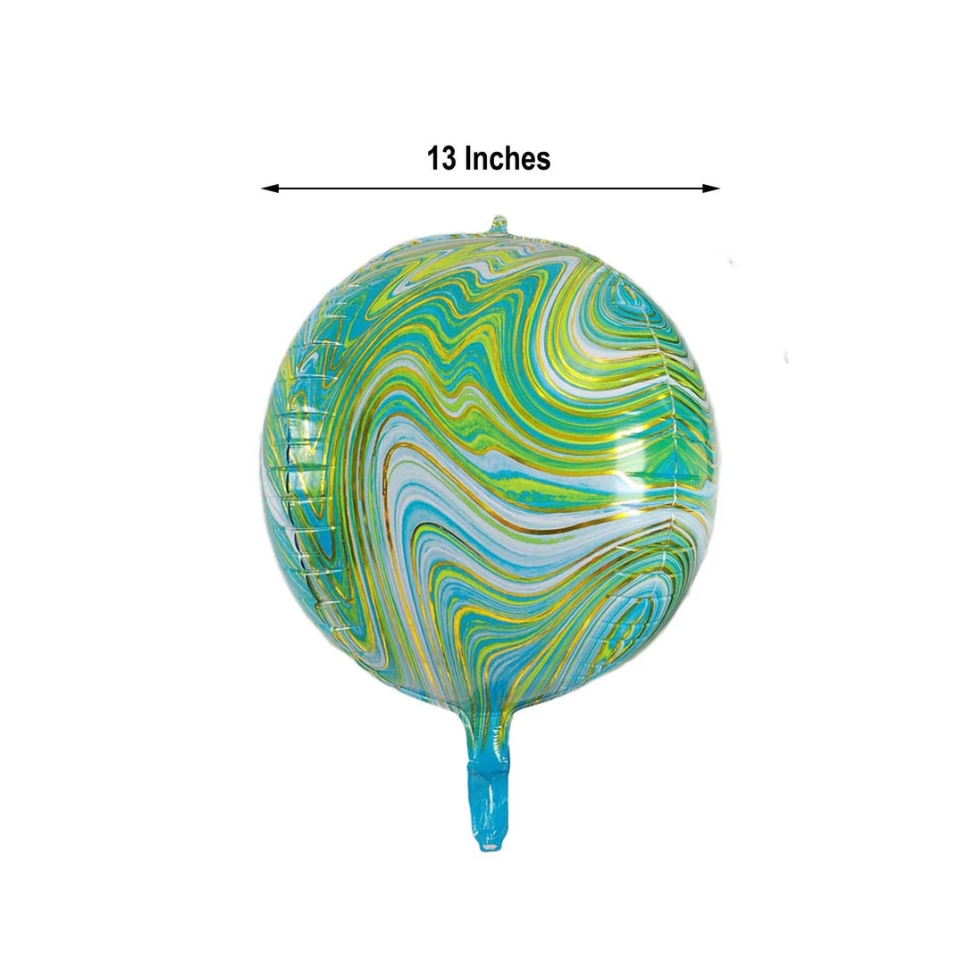 HIER_3213 Party Balloons & Accessories 3 Pack | 13" 4D Green/Gold Marble Sphere Foil Helium Or Air Balloons 3 HIER_3213 Party Balloons & Accessories 3 Pack | 13" 4D Green/Gold Marble Sphere Foil Helium Or Air Balloons