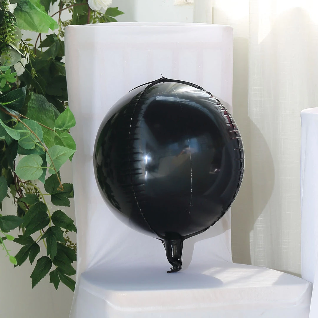 HIER_3213 2 Pack | 12" 4D Shiny Black Sphere Mylar Foil Helium Or Air Balloons Big Event Backdrops & Décor 2 HIER_3213 2 Pack | 12" 4D Shiny Black Sphere Mylar Foil Helium Or Air Balloons Big Event Backdrops & Décor