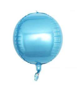 HIER_3213 Big Event Backdrops & Décor 2 Pack | 12" 4D Metallic Blue Sphere Mylar Foil Helium Or Air Balloons