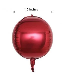 HIER_3213 Big Event Backdrops & Décor 2 Pack | 12" 4D Burgundy Sphere Mylar Foil Helium Or Air Balloons 17 HIER_3213 Big Event Backdrops & Décor 2 Pack | 12