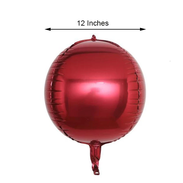 HIER_3213 Big Event Backdrops & Décor 2 Pack | 12" 4D Burgundy Sphere Mylar Foil Helium Or Air Balloons 3 HIER_3213 Big Event Backdrops & Décor 2 Pack | 12" 4D Burgundy Sphere Mylar Foil Helium Or Air Balloons