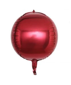 HIER_3213 Big Event Backdrops & Décor 2 Pack | 12" 4D Burgundy Sphere Mylar Foil Helium Or Air Balloons