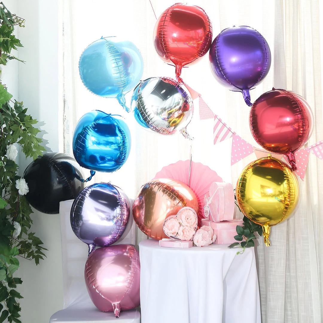 HIER_3213 Big Event Backdrops & Décor 2 Pack | 12" 4D Burgundy Sphere Mylar Foil Helium Or Air Balloons 6 HIER_3213 Big Event Backdrops & Décor 2 Pack | 12" 4D Burgundy Sphere Mylar Foil Helium Or Air Balloons