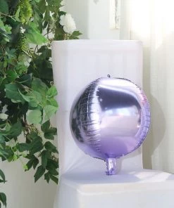 HIER_3213 2 Pack | 12" 4D Lavender Sphere Mylar Foil Helium Or Air Balloons Big Event Backdrops & Décor
