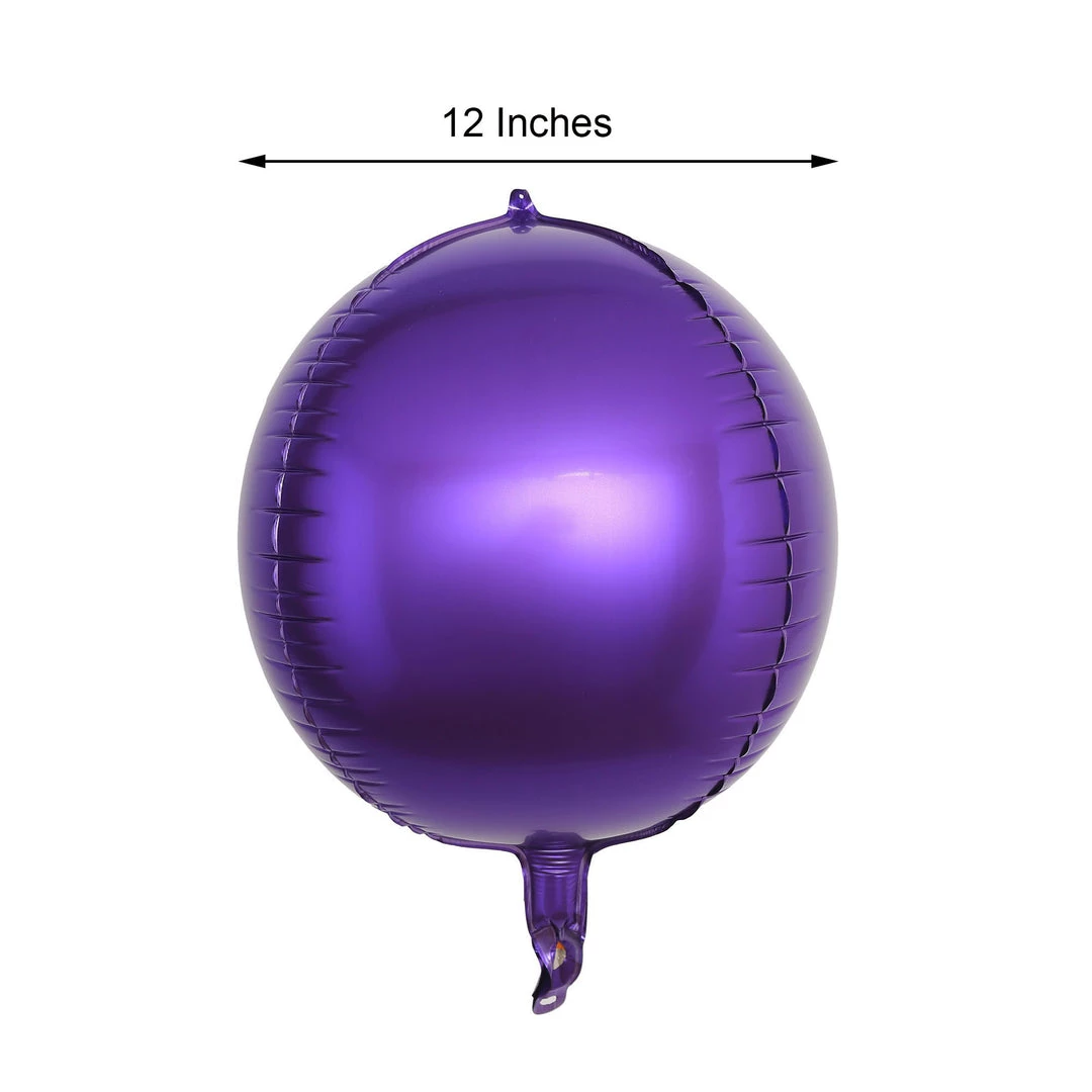 HIER_3213 2 Pack | 12" 4D Shiny Purple Sphere Mylar Foil Helium Or Air Balloons 3 HIER_3213 2 Pack | 12" 4D Shiny Purple Sphere Mylar Foil Helium Or Air Balloons