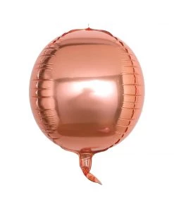 HIER_3213 Big Event Backdrops & Décor 2 Pack | 12" 4D Rose Gold Sphere Mylar Foil Helium Or Air Balloons