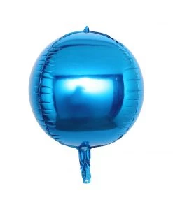 HIER_3213 Big Event Backdrops & Décor 2 Pack | 12" 4D Royal Blue Sphere Mylar Foil Helium Or Air Balloons