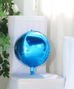HIER_3213 Big Event Backdrops & Décor 2 Pack | 12" 4D Royal Blue Sphere Mylar Foil Helium Or Air Balloons
