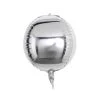 HIER_3213 2 Pack | 12" 4D Shiny Silver Sphere Mylar Foil Helium Or Air Balloons