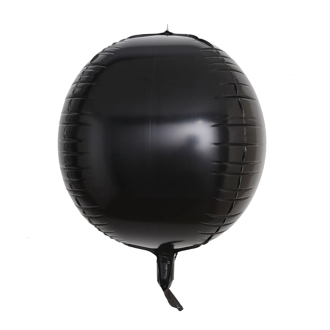 HIER_3213 2 Pack | 14" 4D Shiny Black Sphere Mylar Foil Helium Or Air Balloons 1 HIER_3213 2 Pack | 14" 4D Shiny Black Sphere Mylar Foil Helium Or Air Balloons