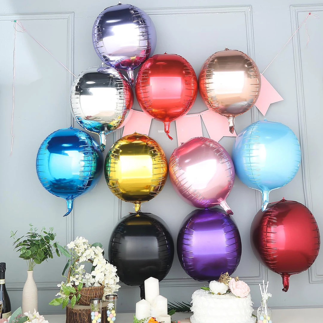HIER_3213 Big Event Backdrops & Décor 2 Pack | 14" 4D Rose Gold Sphere Mylar Foil Helium Or Air Balloons 9 HIER_3213 Big Event Backdrops & Décor 2 Pack | 14" 4D Rose Gold Sphere Mylar Foil Helium Or Air Balloons