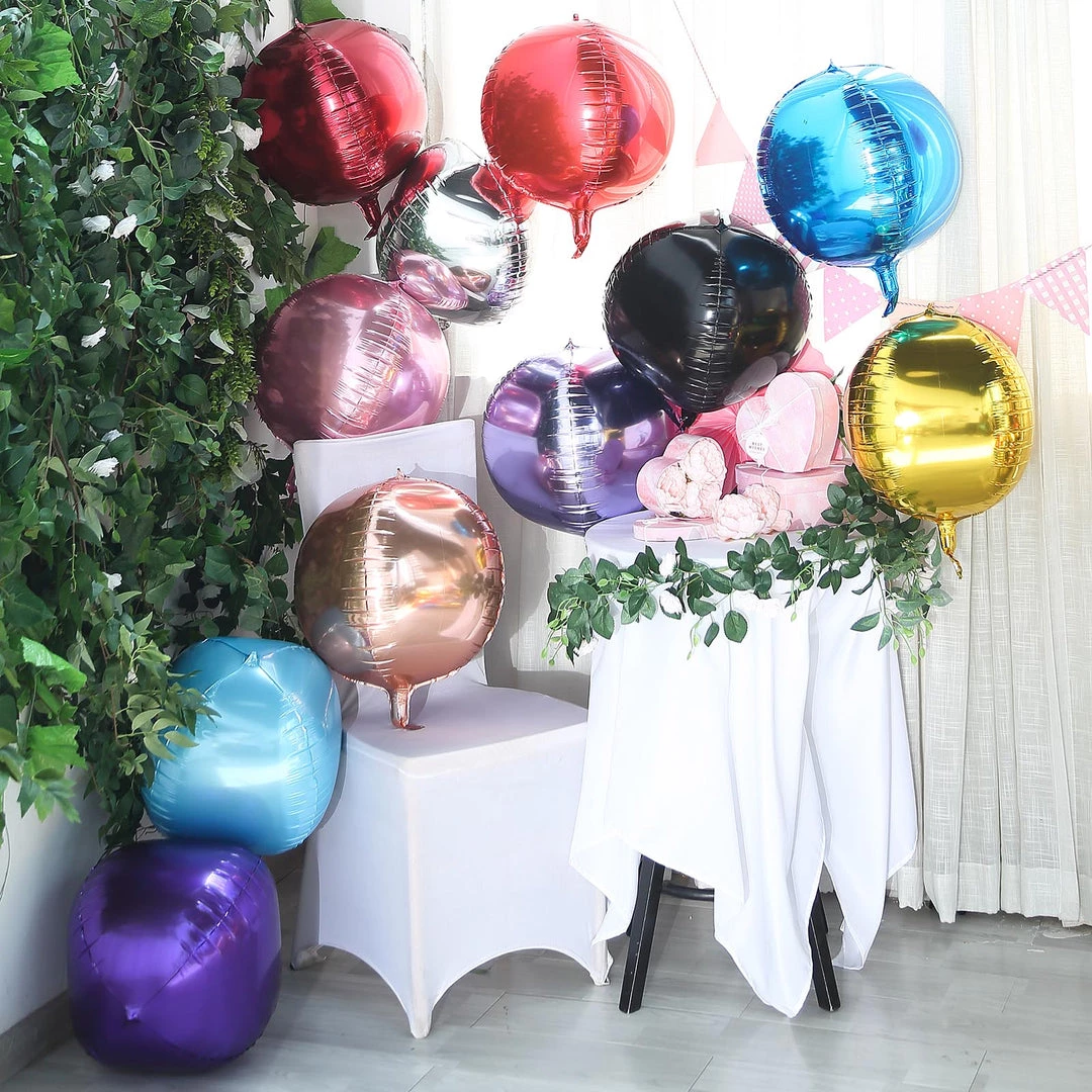 HIER_3213 Big Event Backdrops & Décor 2 Pack | 14" 4D Rose Gold Sphere Mylar Foil Helium Or Air Balloons 8 HIER_3213 Big Event Backdrops & Décor 2 Pack | 14" 4D Rose Gold Sphere Mylar Foil Helium Or Air Balloons