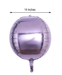 HIER_3213 Big Event Backdrops & Décor 2 Pack | 14" 4D Lavender Sphere Mylar Foil Helium Or Air Balloons 17 HIER_3213 Big Event Backdrops & Décor 2 Pack | 14