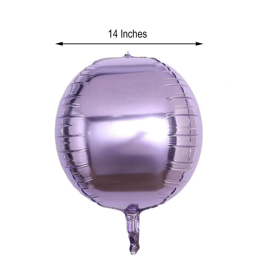 HIER_3213 Big Event Backdrops & Décor 2 Pack | 14" 4D Lavender Sphere Mylar Foil Helium Or Air Balloons 3 HIER_3213 Big Event Backdrops & Décor 2 Pack | 14" 4D Lavender Sphere Mylar Foil Helium Or Air Balloons