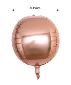 HIER_3213 Big Event Backdrops & Décor 2 Pack | 14" 4D Rose Gold Sphere Mylar Foil Helium Or Air Balloons 17 HIER_3213 Big Event Backdrops & Décor 2 Pack | 14