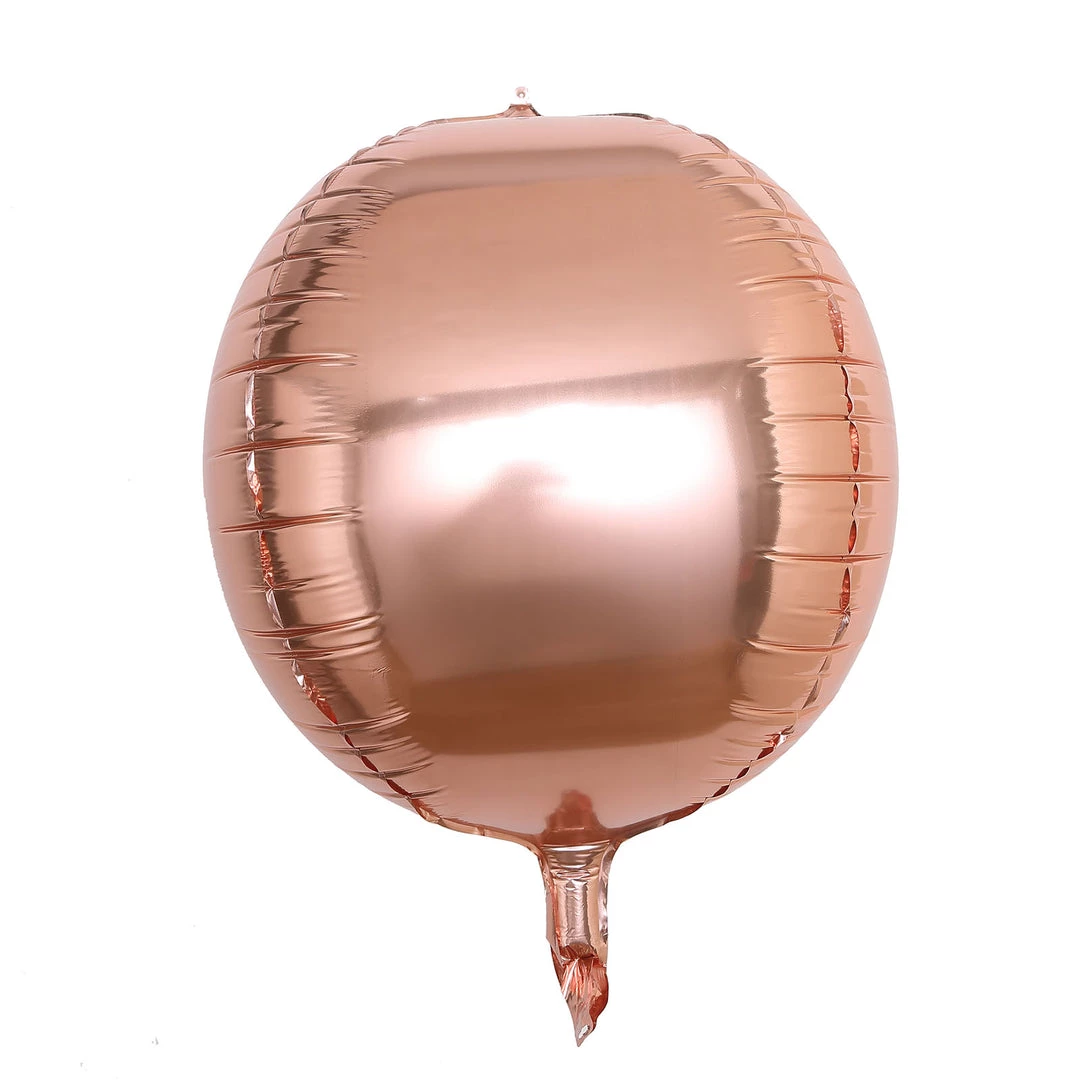 HIER_3213 Big Event Backdrops & Décor 2 Pack | 14" 4D Rose Gold Sphere Mylar Foil Helium Or Air Balloons 1 HIER_3213 Big Event Backdrops & Décor 2 Pack | 14" 4D Rose Gold Sphere Mylar Foil Helium Or Air Balloons