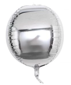 HIER_3213 2 Pack | 14" 4D Shiny Silver Sphere Mylar Foil Helium Or Air Balloons Big Event Backdrops & Décor 33 HIER_3213 2 Pack | 14