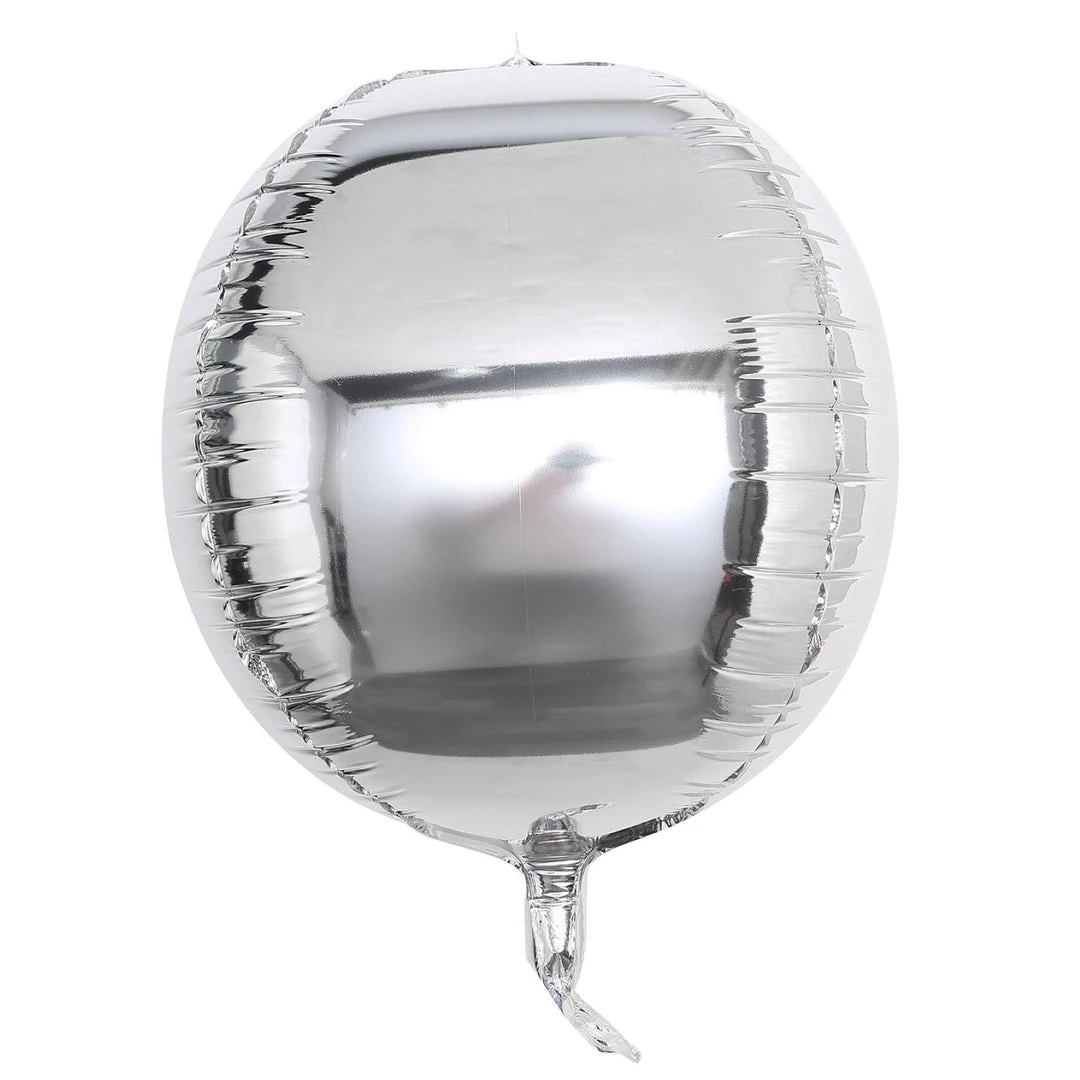 HIER_3213 2 Pack | 14" 4D Shiny Silver Sphere Mylar Foil Helium Or Air Balloons Big Event Backdrops & Décor 17 HIER_3213 2 Pack | 14" 4D Shiny Silver Sphere Mylar Foil Helium Or Air Balloons Big Event Backdrops & Décor