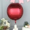 HIER_3213 2 Pack | 18" 4D Burgundy Sphere Mylar Foil Helium Or Air Balloons Big Event Backdrops & Décor