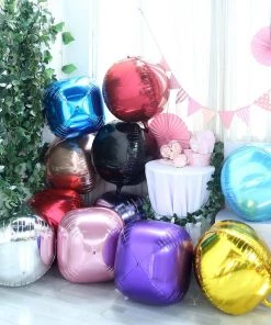 HIER_3213 Big Event Backdrops & Décor 2 Pack | 18" 4D Royal Blue Sphere Mylar Foil Helium Or Air Balloons 25 HIER_3213 Big Event Backdrops & Décor 2 Pack | 18