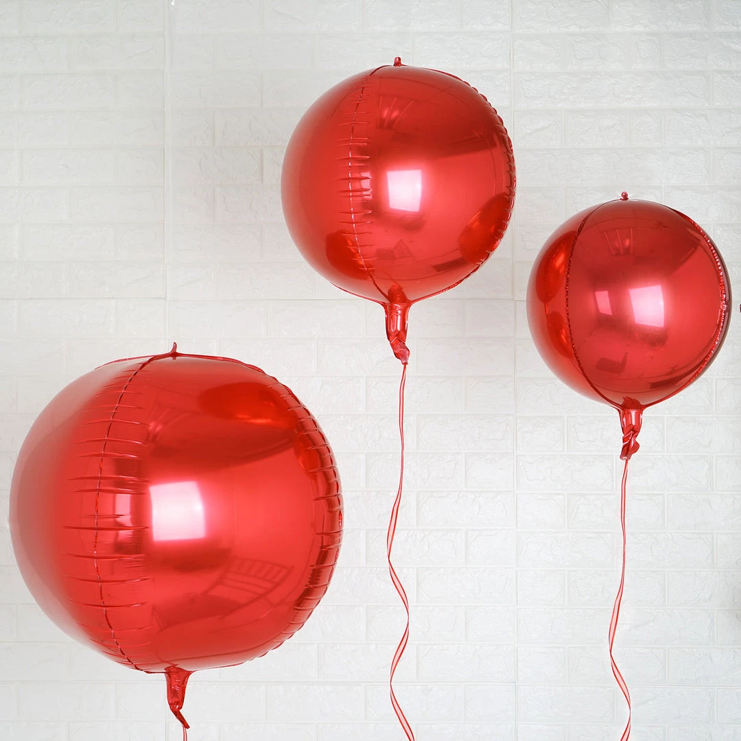 HIER_3213 2 Pack | 18" 4D Metallic Red Sphere Mylar Foil Helium Or Air Balloons Big Event Backdrops & Décor 6 HIER_3213 2 Pack | 18" 4D Metallic Red Sphere Mylar Foil Helium Or Air Balloons Big Event Backdrops & Décor