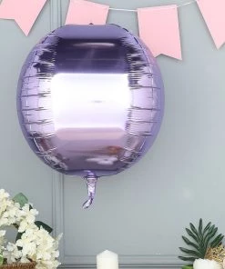 HIER_3213 2 Pack | 18" 4D Lavender Sphere Mylar Foil Helium Or Air Balloons Big Event Backdrops & Décor