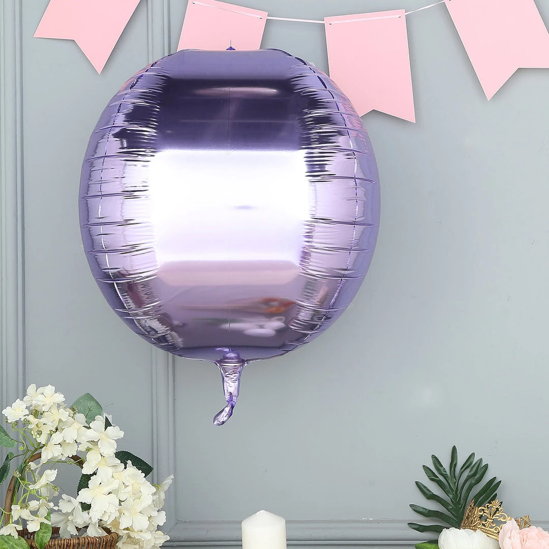 HIER_3213 2 Pack | 18" 4D Lavender Sphere Mylar Foil Helium Or Air Balloons Big Event Backdrops & Décor 1 HIER_3213 2 Pack | 18" 4D Lavender Sphere Mylar Foil Helium Or Air Balloons Big Event Backdrops & Décor