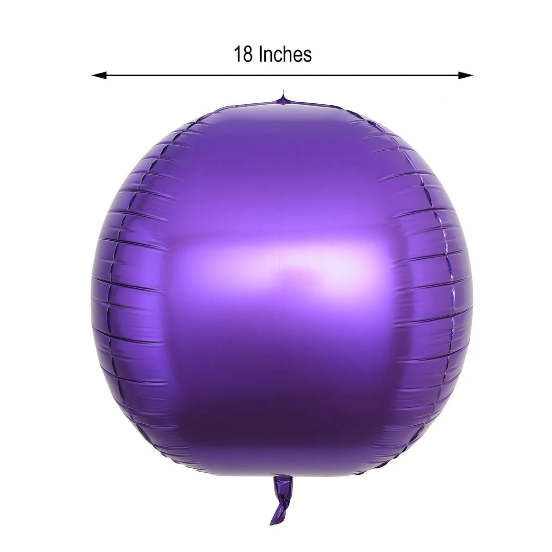 HIER_3213 Big Event Backdrops & Décor 2 Pack | 18" 4D Shiny Purple Sphere Mylar Foil Helium Or Air Balloons 3 HIER_3213 Big Event Backdrops & Décor 2 Pack | 18" 4D Shiny Purple Sphere Mylar Foil Helium Or Air Balloons